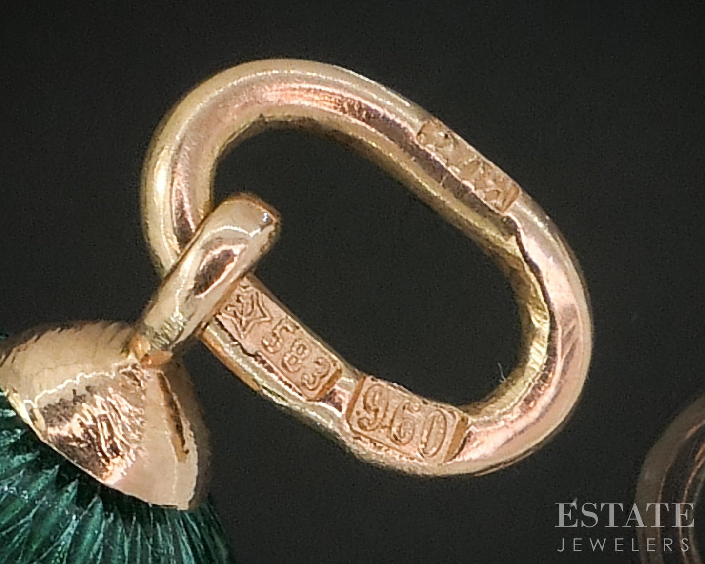 Antique Platinum & 14k Russian Single Cut Diamond Enameled Egg Charm 5.7g p14814