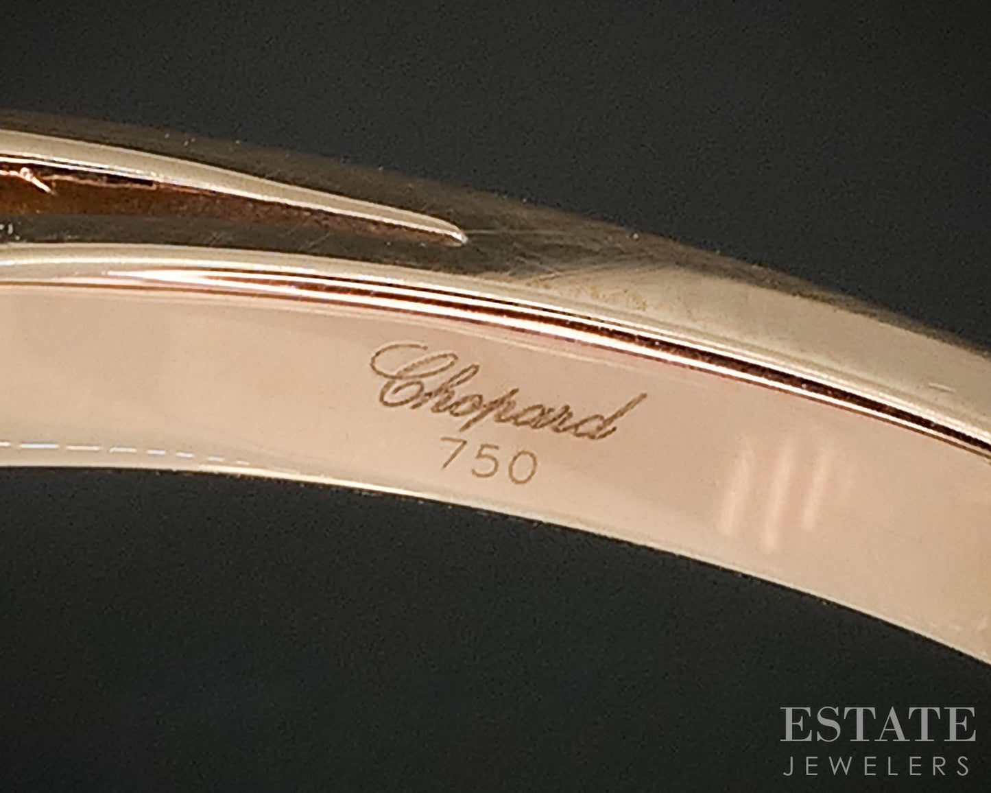 18k Rose Gold Chopard Natural Diamond Happy Heart Ring 11.2g p19013