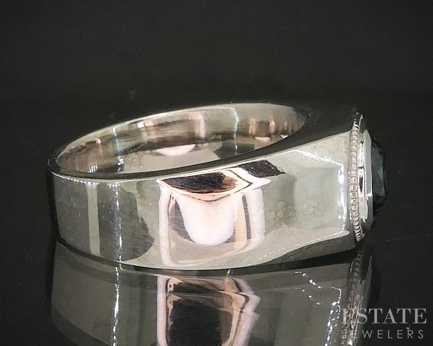 14k White Gold Unheated Madagascar Natural Blue Sapphire Band Ring 13.5g p19097