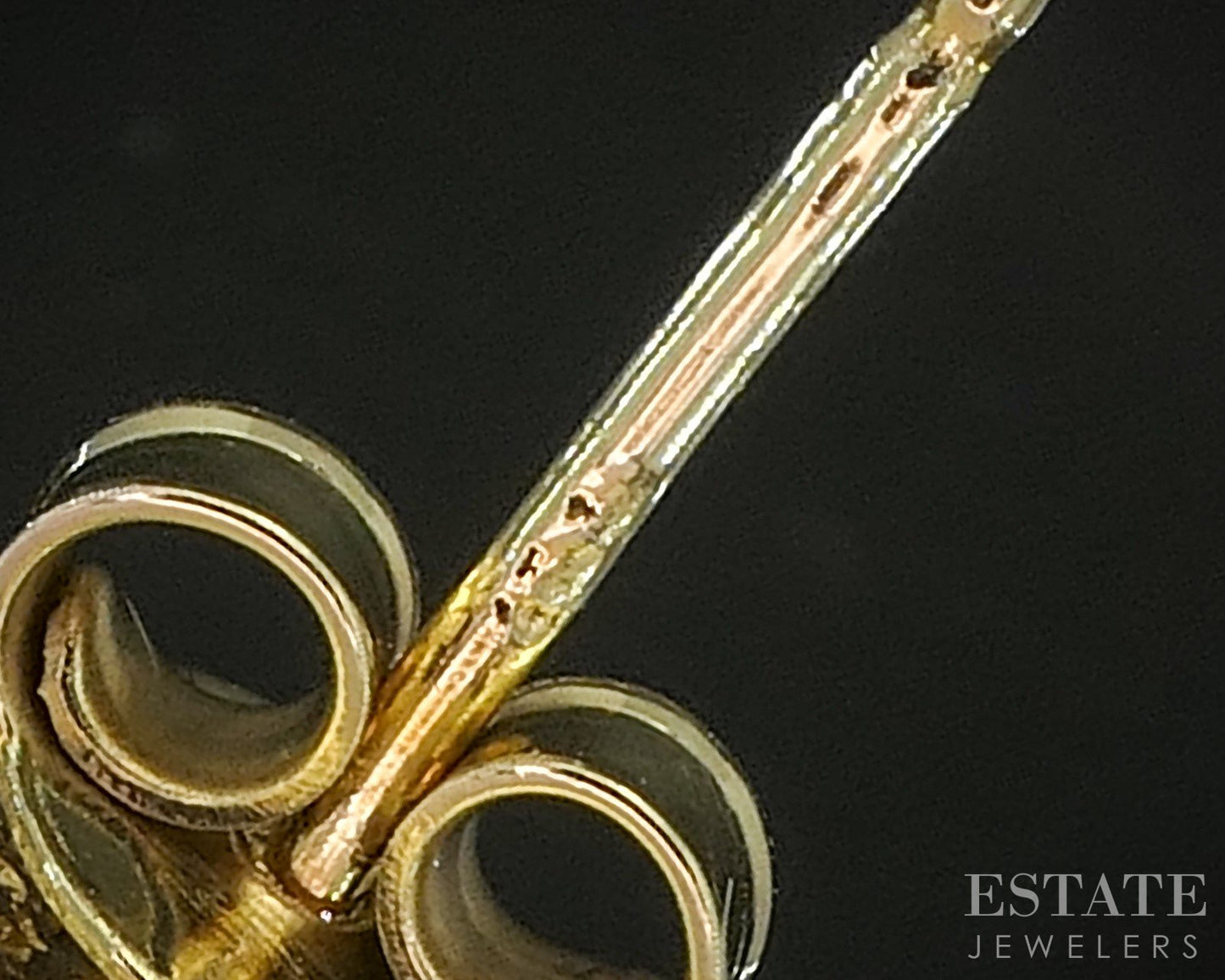 14k Yellow Gold I. Reiss Diamond Hammered Circle Stud Earrings 1.2g p19268b