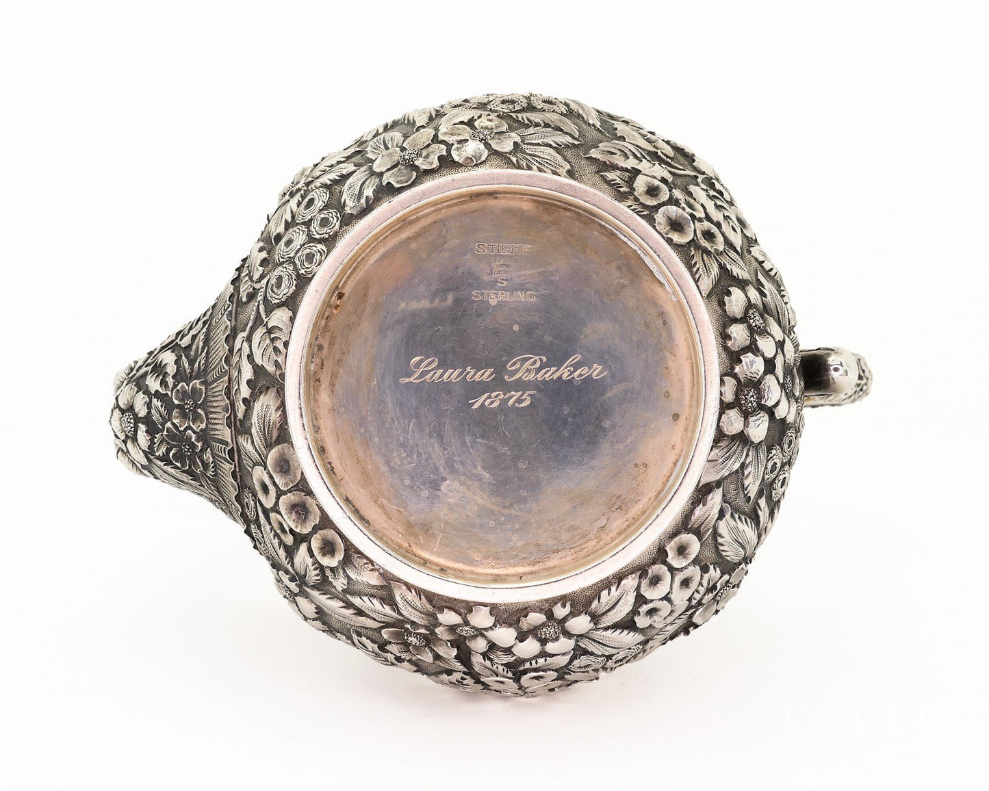 Antique Sterling Silver 1916 Stieff Repoussé Coffee Pot 8" 576g p18865