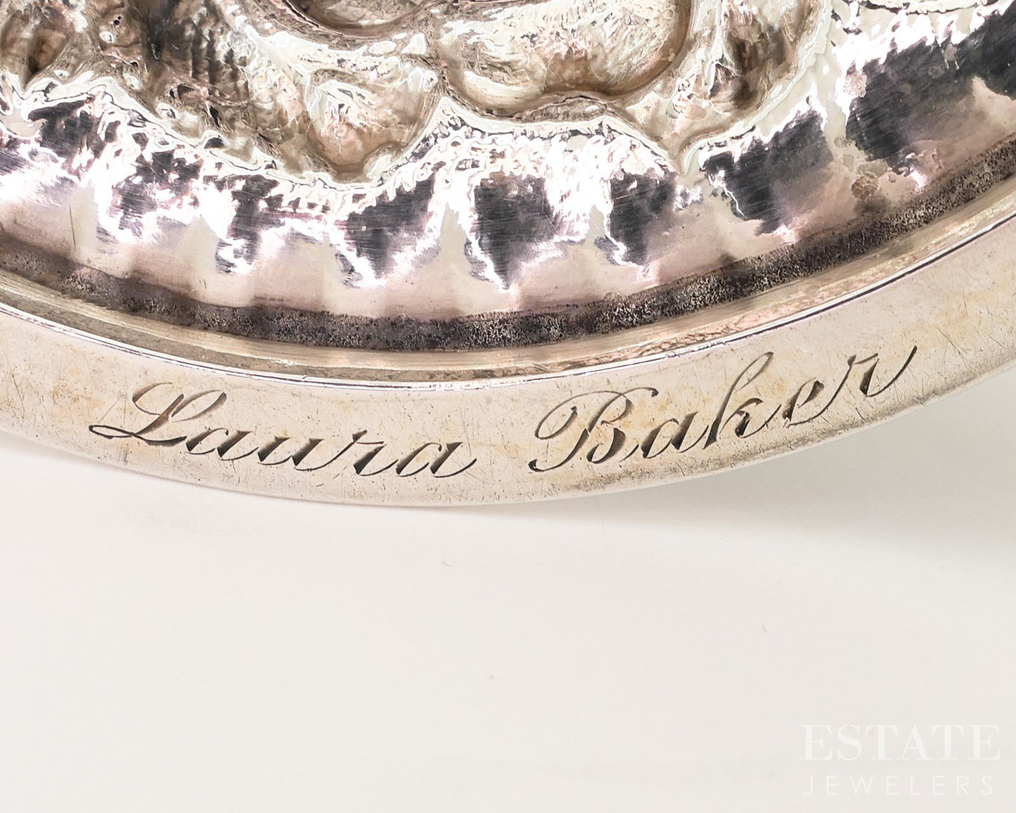 Antique Sterling Silver 1916 Stieff Repoussé 8" Flower Vase Set 494g p18863