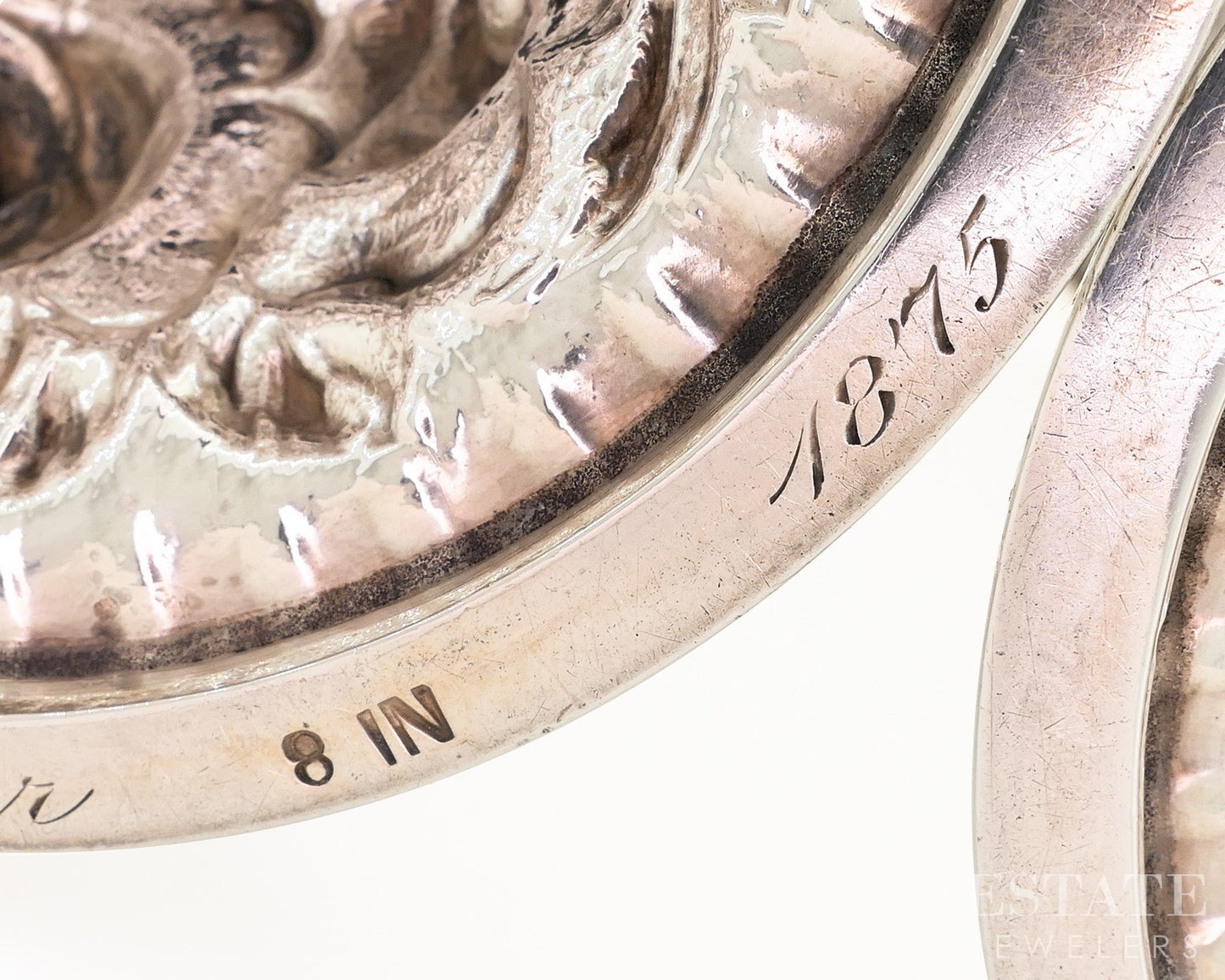 Antique Sterling Silver 1916 Stieff Repoussé 8" Flower Vase Set 494g p18863