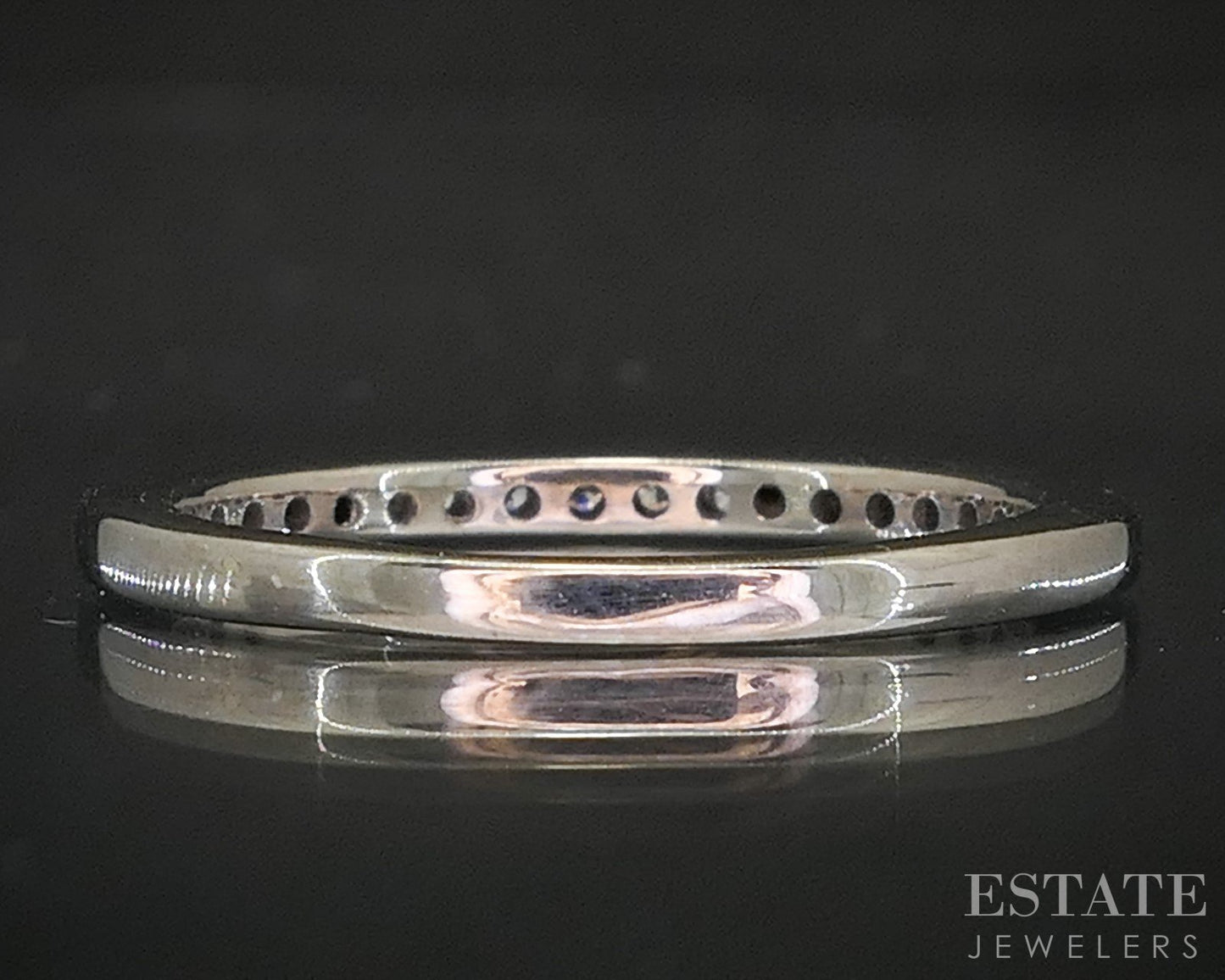 14k White Gold Natural .08ctw Diamond Ladies Wedding Band 2.0g p19109