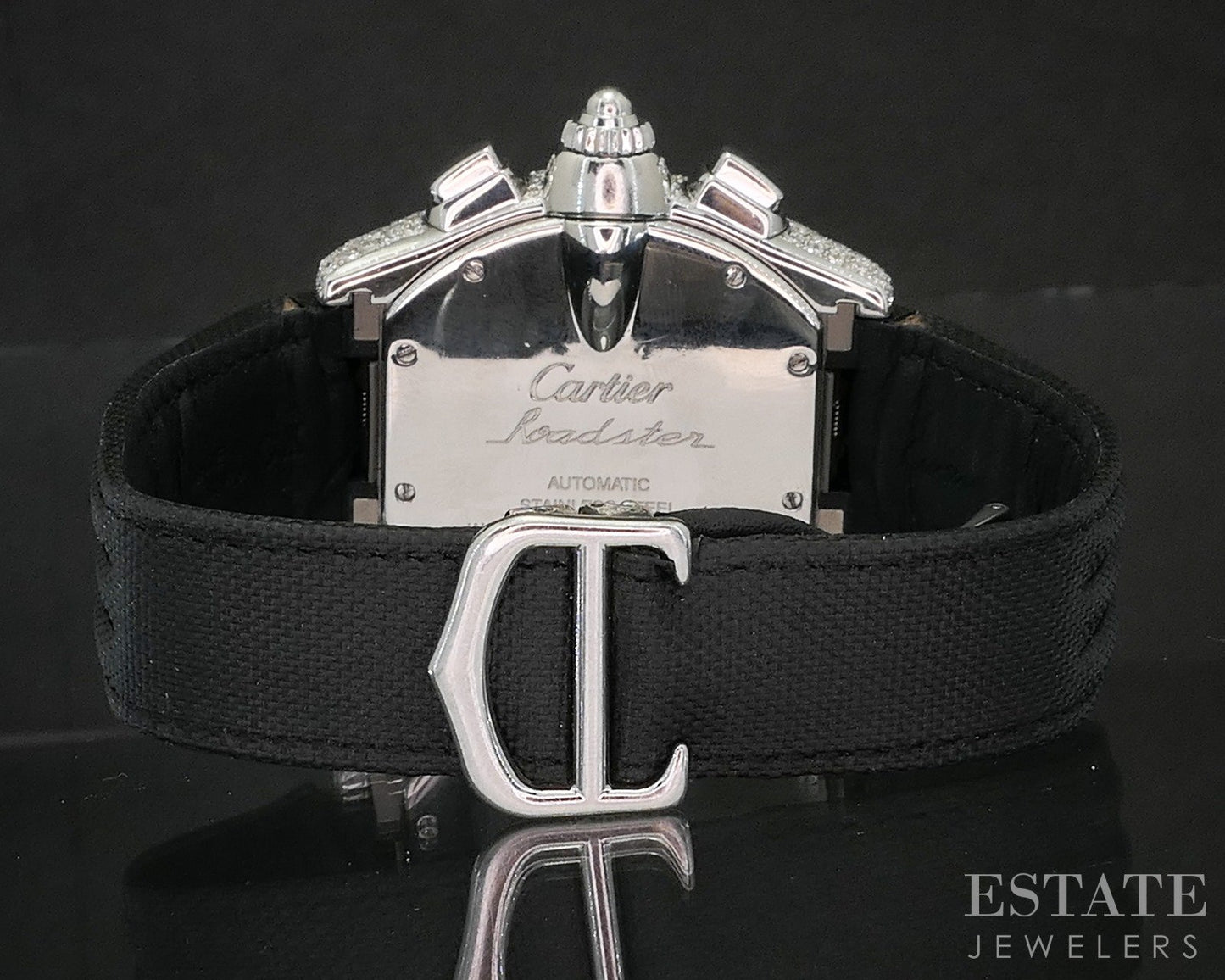 Cartier Roadster 2618 Automatic Stainless 5ctw Diamond Mens Watch p15257