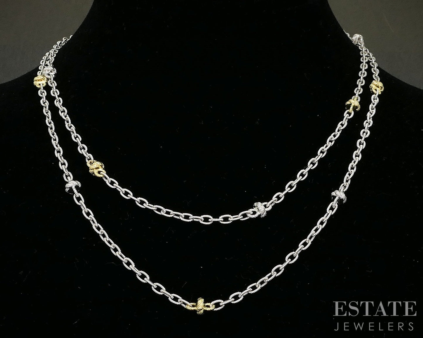 Sterling Judith Ripka CZ Cable Cable Chain Necklace 20.7g 36"L p19875