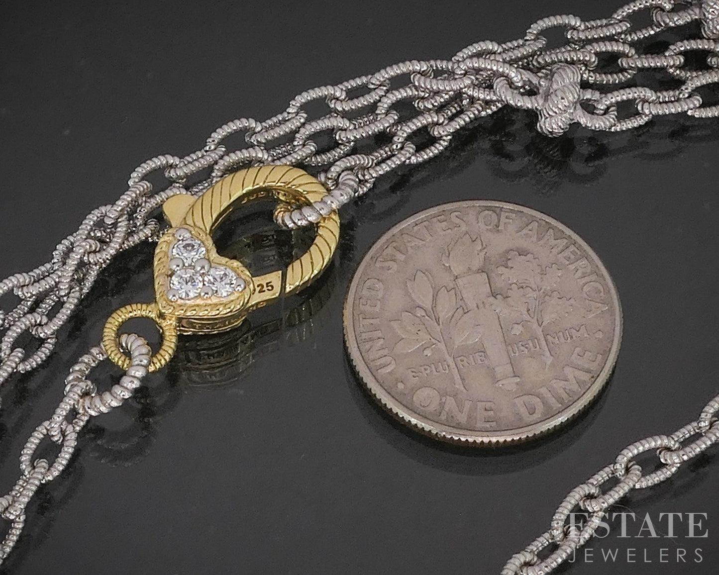 Sterling Judith Ripka CZ Cable Cable Chain Necklace 20.7g 36"L p19875