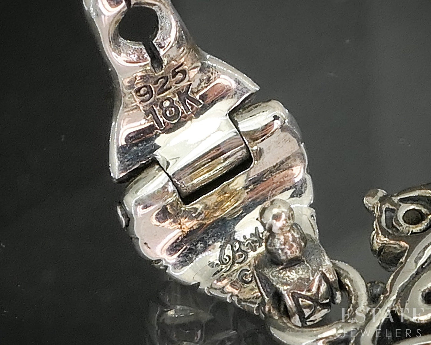 18k & Sterling Barbara Bixby Abalone Multi Gem Paisley Pendant 11.8g p19887