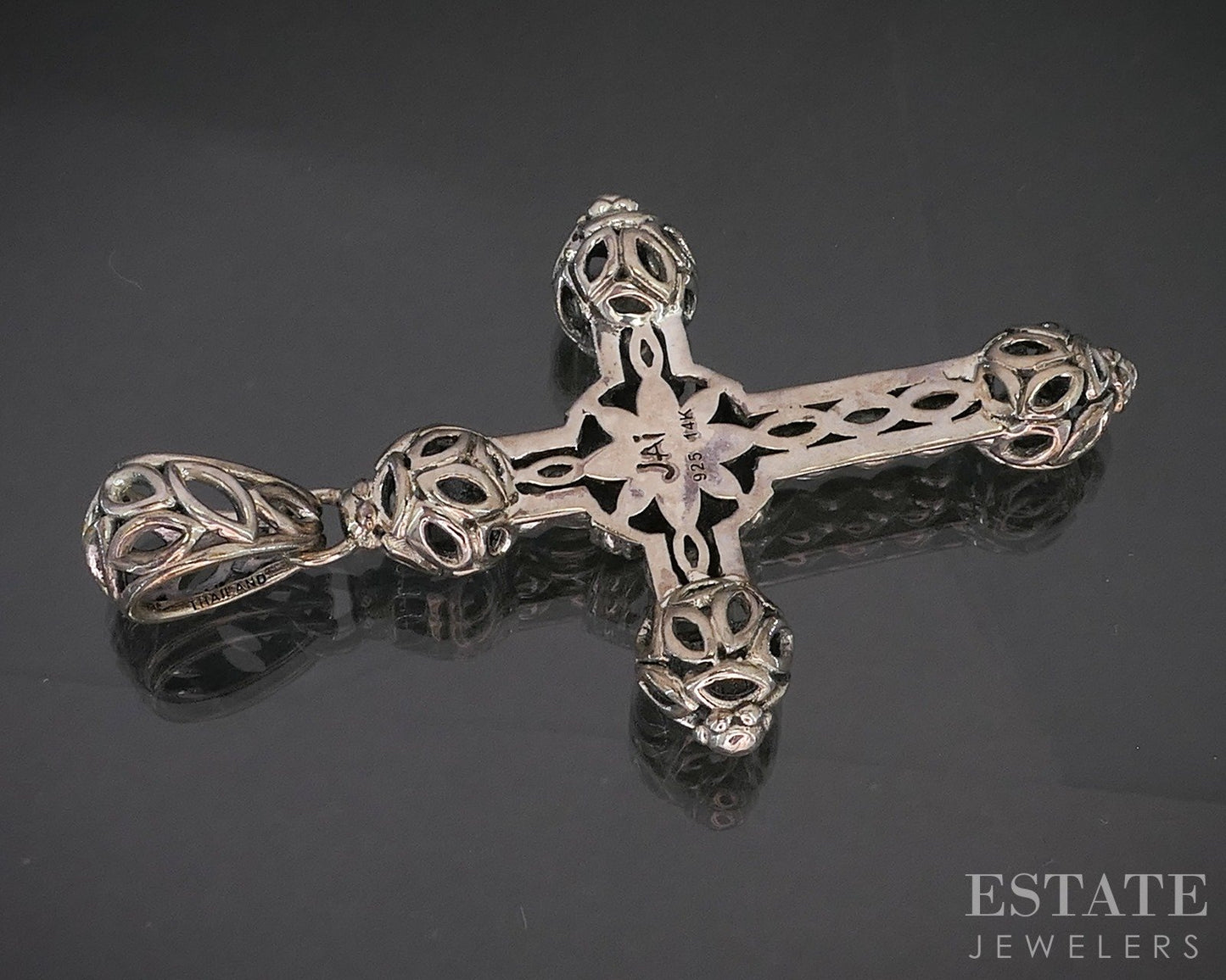 14k & Sterling JAI by John Hardy Beaded Cross Pendant 9.5g p19903