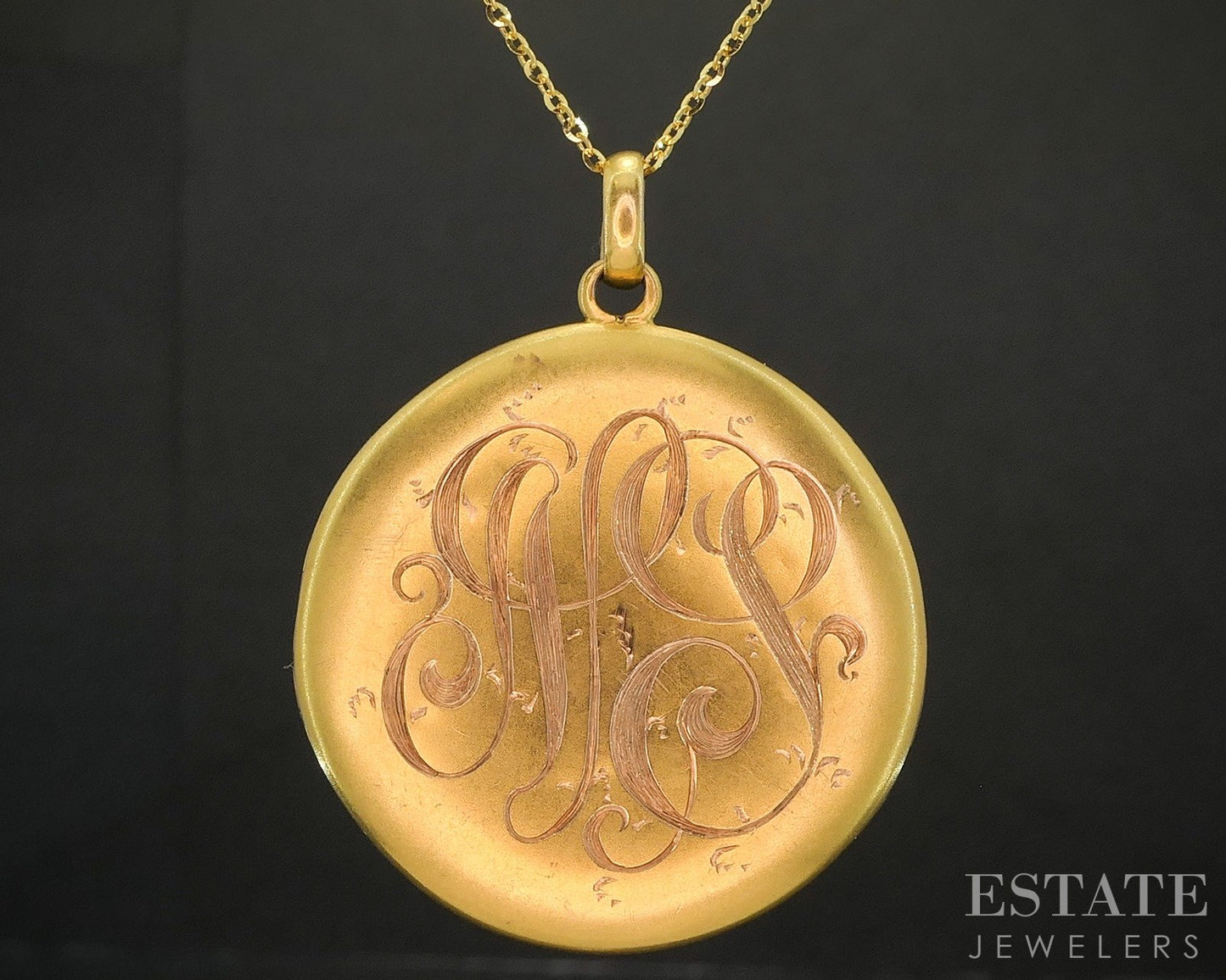 Antique Victorian 18k Yellow Gold Natural Diamond Locket Necklace 7.8g p81001