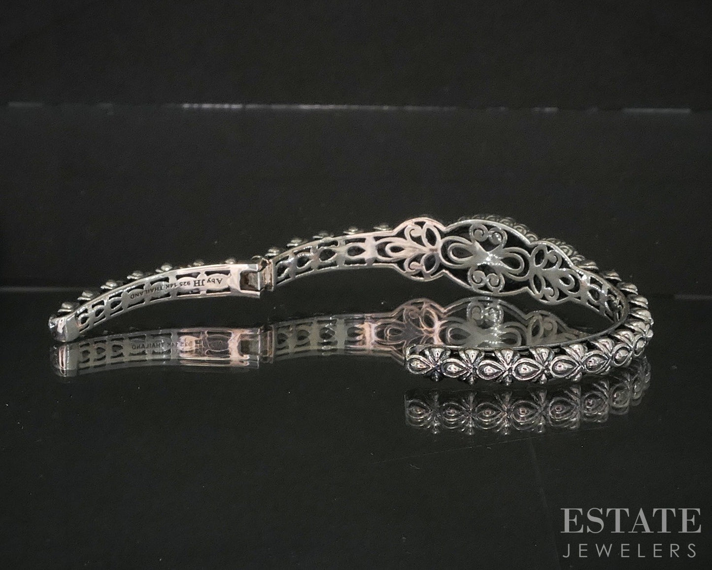 14k & Sterling Angela by John Hardy Beaded Hinged Cuff Bracelet 24g p19969