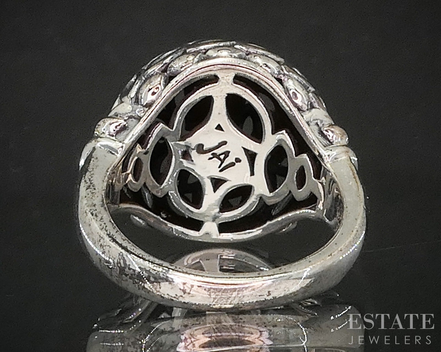 14k & Sterling Angela by John Hardy Beaded Domed Ladies Ring 9.8g p19973