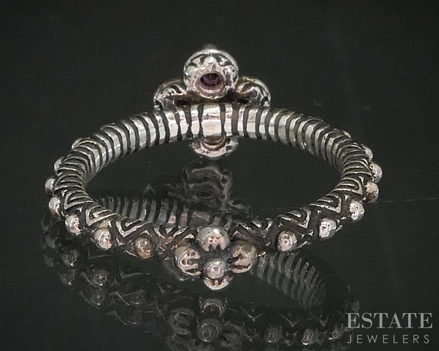18k & Sterling Barbara Bixby Rhodolite Garnet Topaz Lotus Ring 4.7g p19977