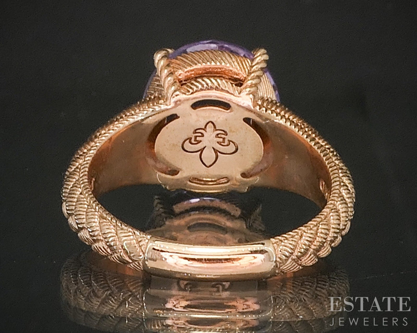 Sterling Silver Judith Ripka Natural Amethyst Cable Ladies Ring 8.3g p19979