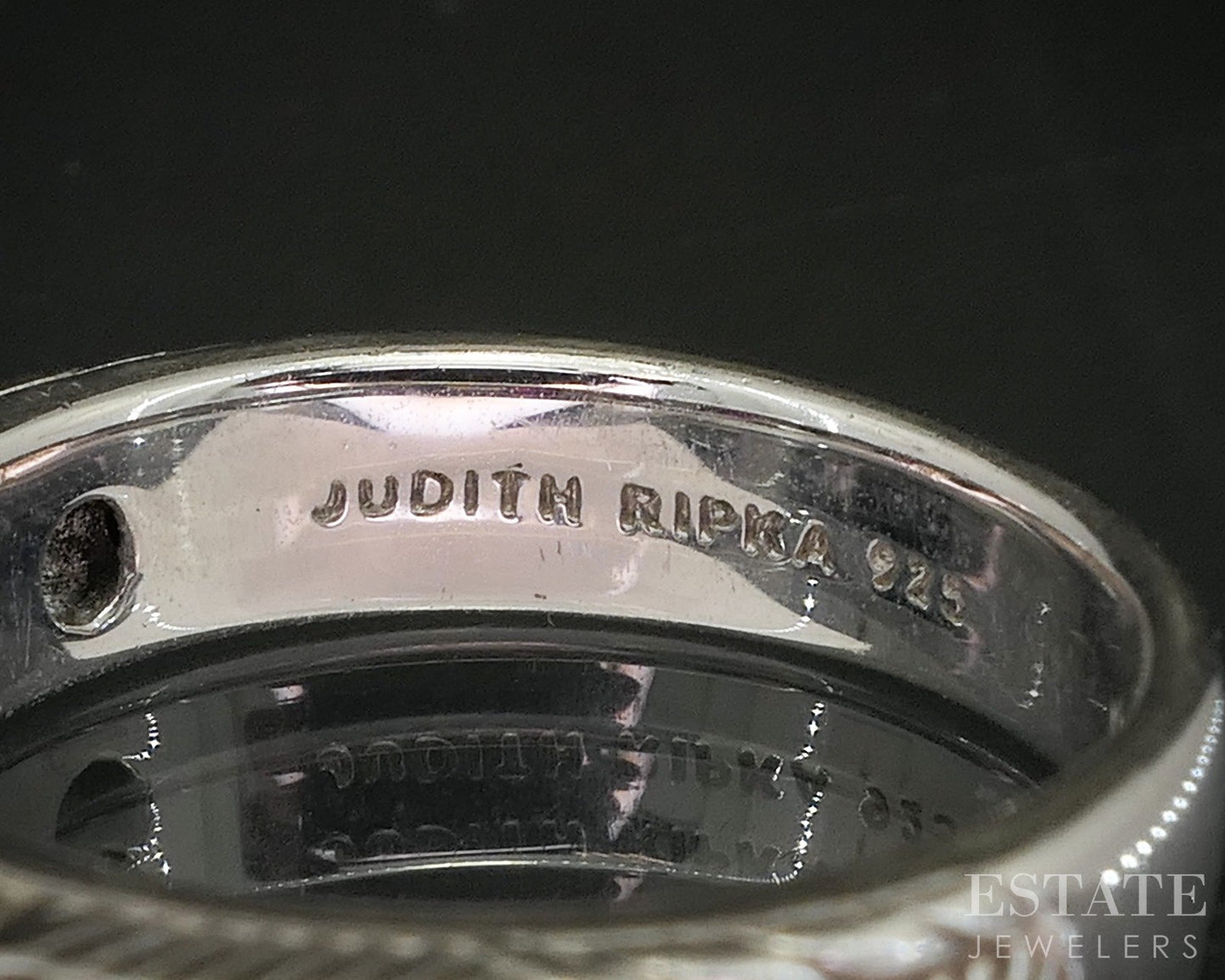 Sterling Silver Judith Ripka Natural Ruby & CZ Ladies Band Ring 5.4g p19980