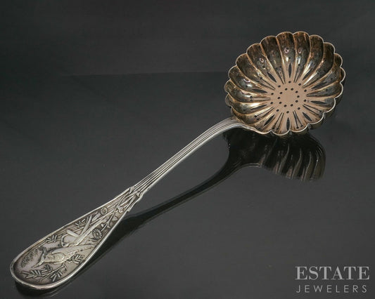 Antique Sterling Silver Tiffany & Co. Audubon Slotted Serving Spoon 80g p19730