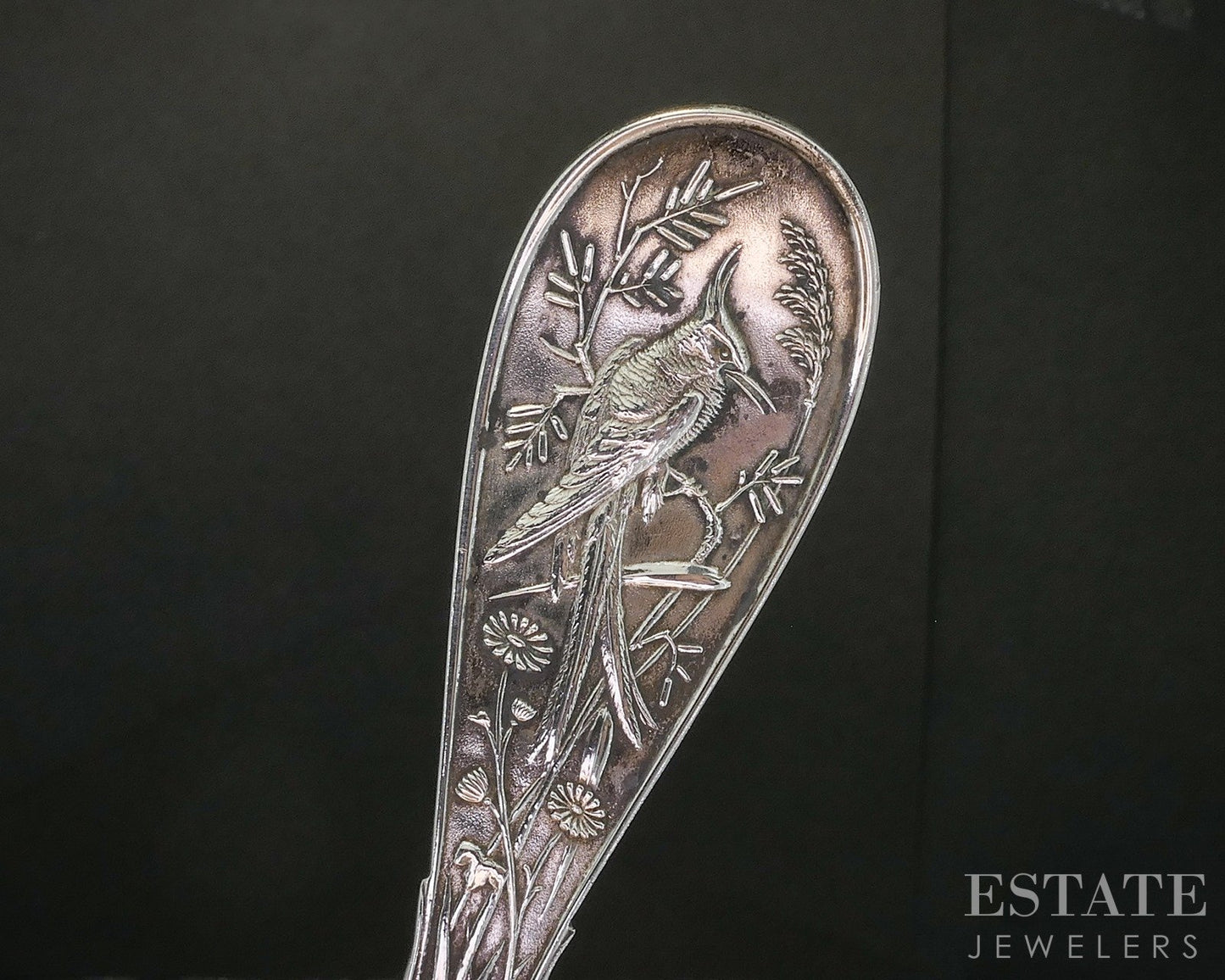 Antique Sterling Silver Tiffany & Co. Audubon Slotted Serving Spoon 80g p19730