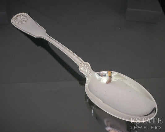 Sterling Silver Tiffany & Co. Shell and Thread 8.5" Serving Spoon 110g p19731