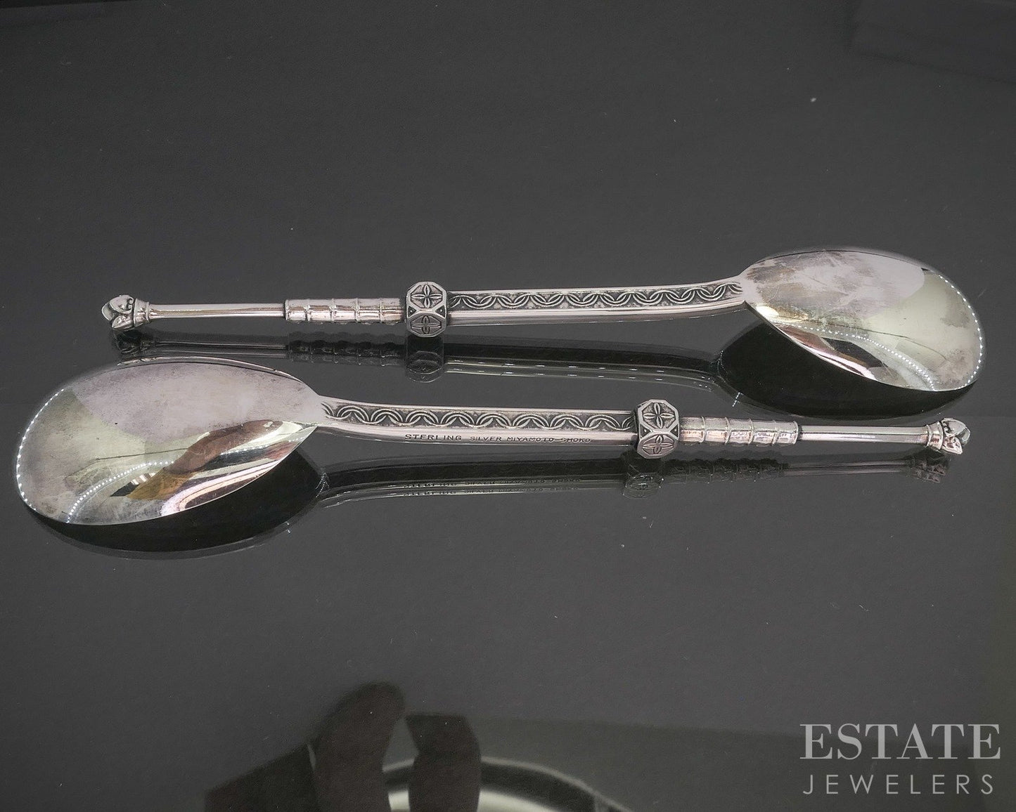 Sterling Silver Miyamoto Shoko Japanese Rice Spoons Box Set 54g p19795