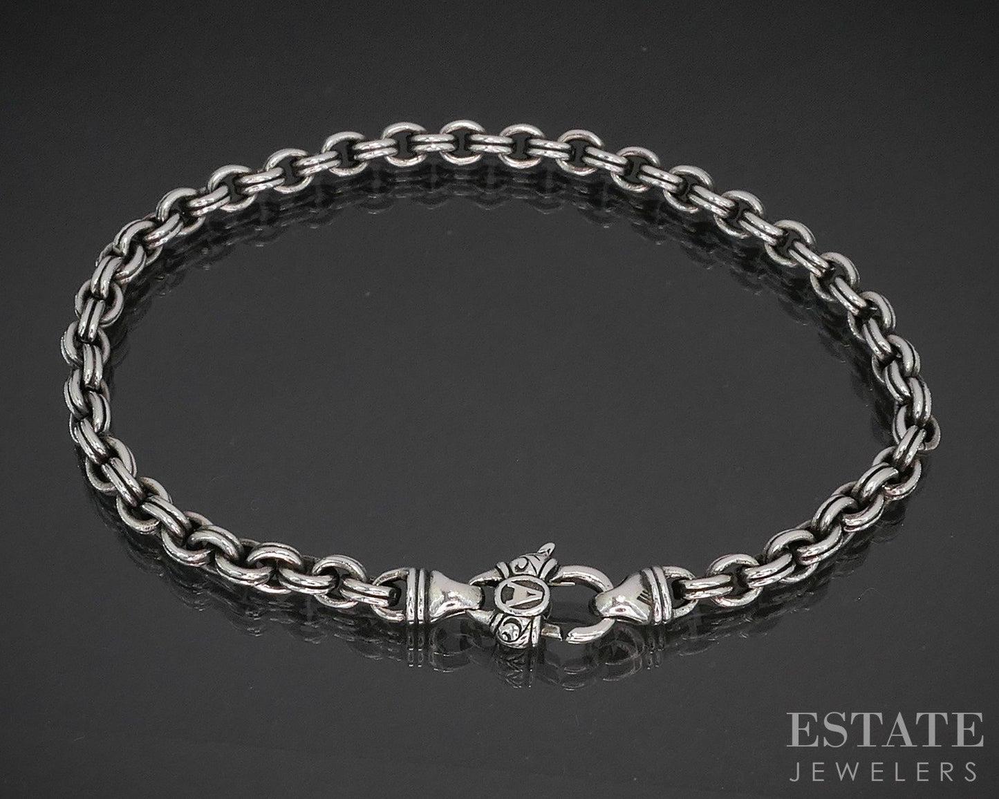 Sterling Scott Kay Double Cable Link Chain Mens Bracelet 15g 8.5"L p16485