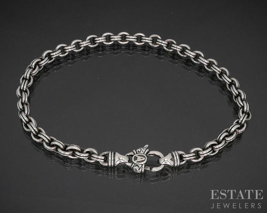 Sterling Scott Kay Double Cable Link Chain Mens Bracelet 15g 8.5"L p16485