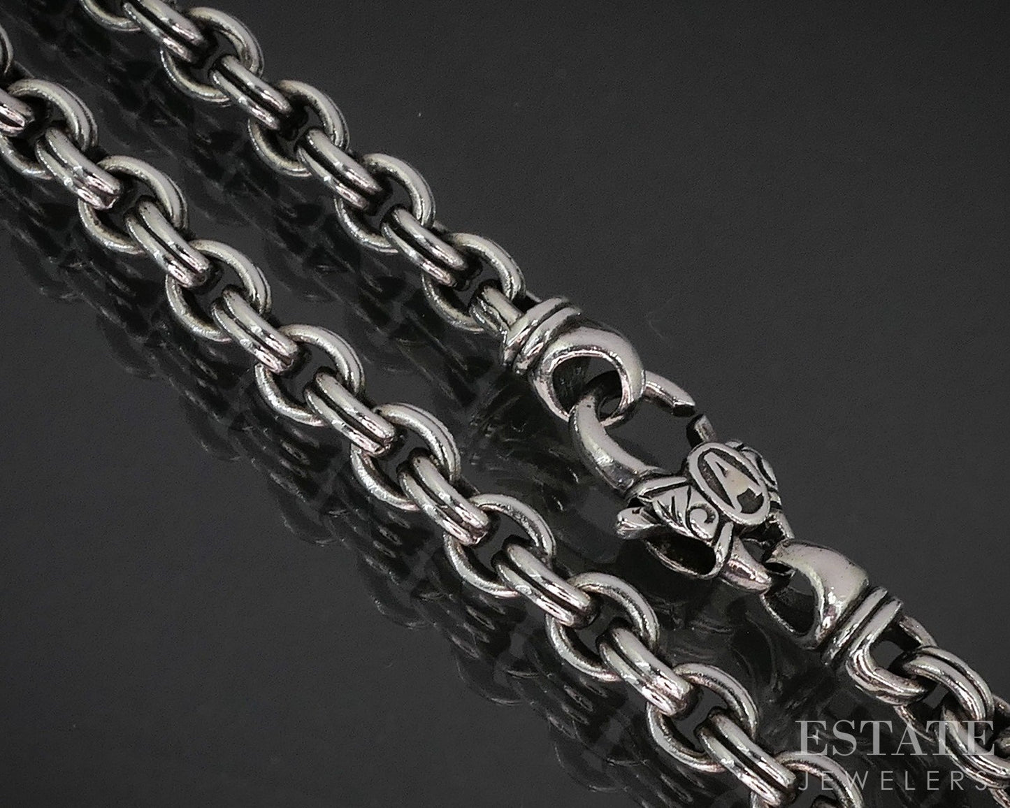 Sterling Scott Kay Double Cable Link Chain Mens Bracelet 15g 8.5"L p16485