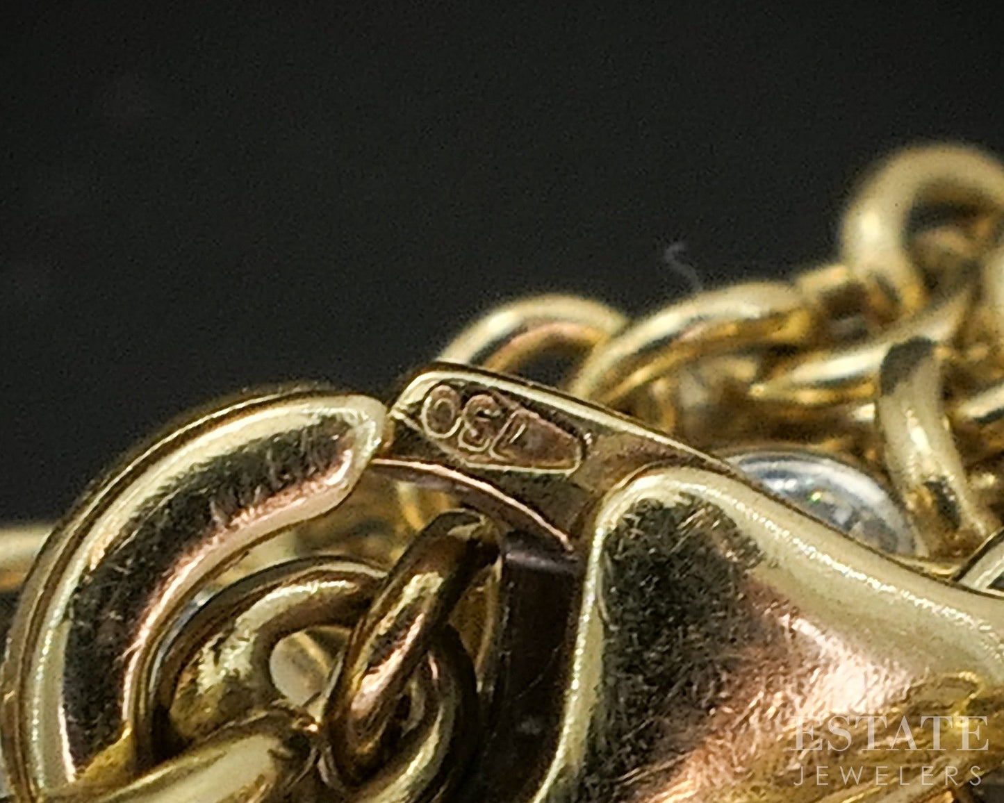 18k Yellow Gold Natural .42ctw Diamond By the Yard Bracelet 4.6g 7"L p15975