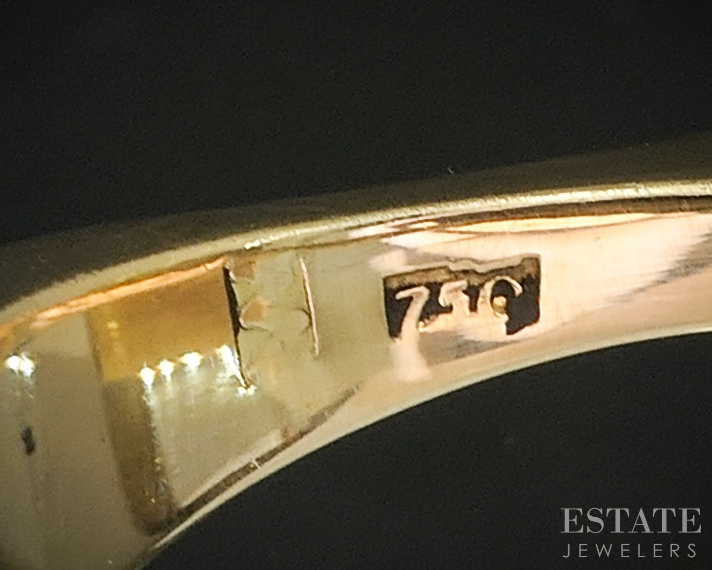 18k Yellow Gold Modernist Natural Lapis Ladies Ring 10.7g p15972