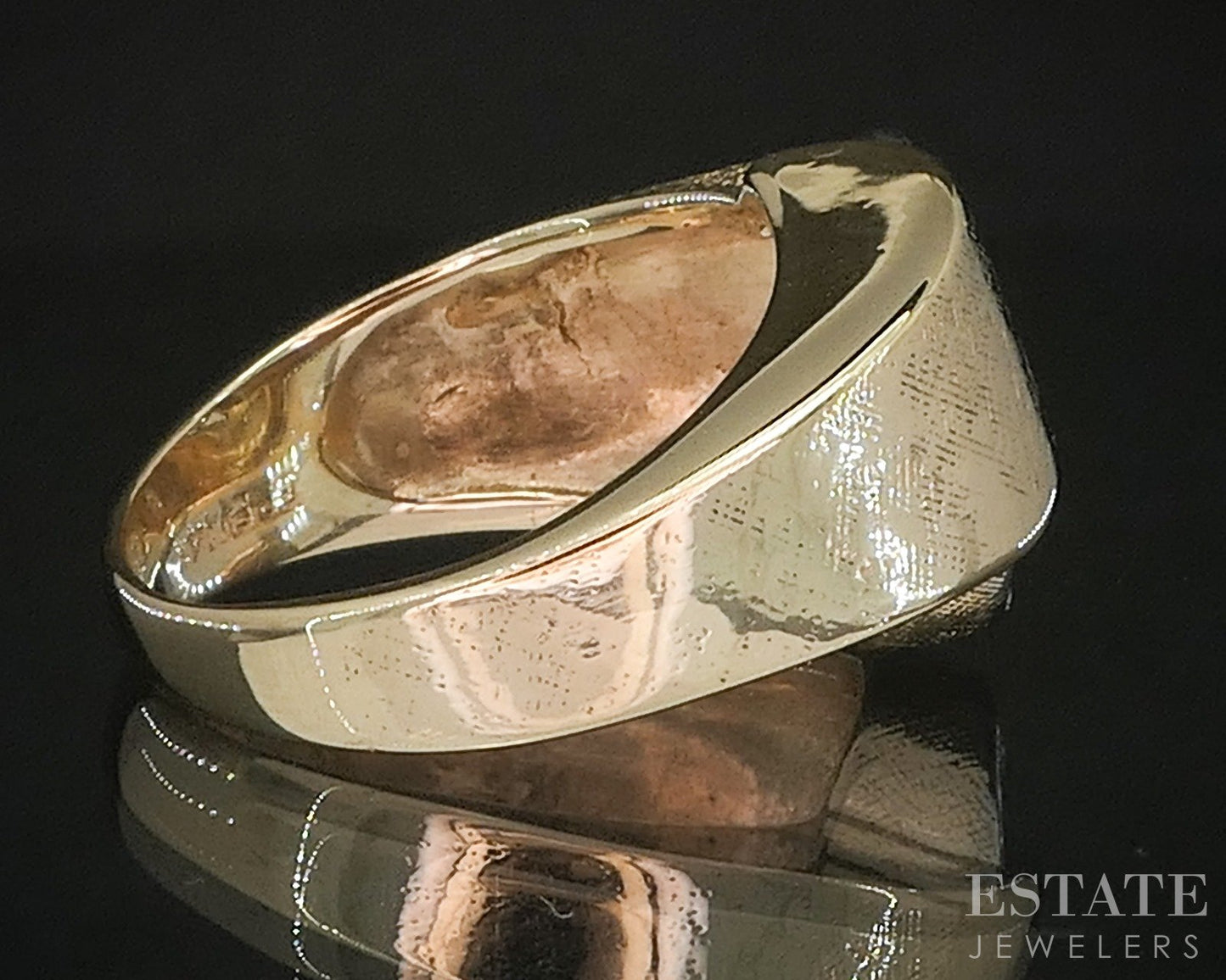Vintage 14k Yellow Gold Natural .15ctw Diamond Crescent Moon Band 7.4g p16145
