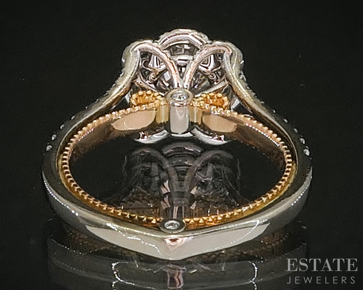 18k Rose & White Gold GIA Natural 1.31ct Diamond Verragio Engagement Ring p16341