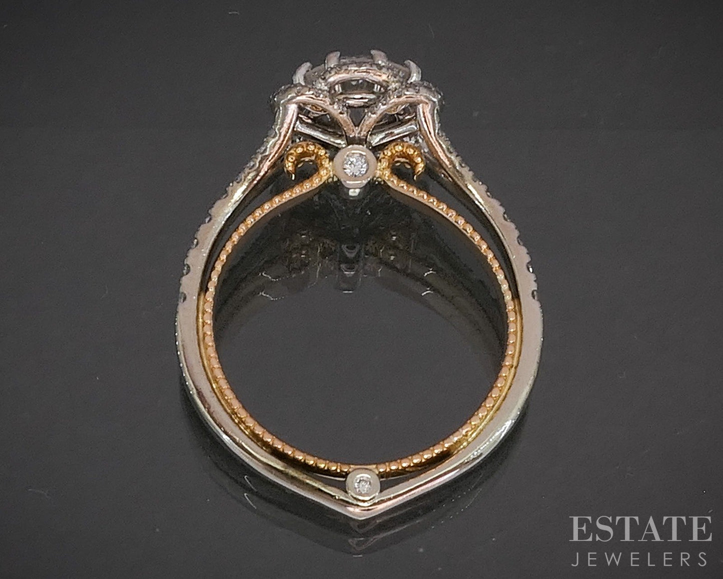 18k Rose & White Gold GIA Natural 1.31ct Diamond Verragio Engagement Ring p16341