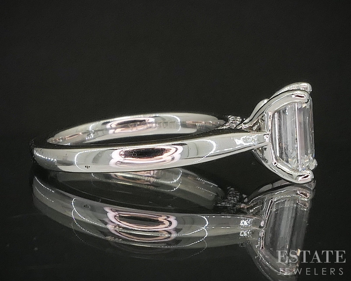 Platinum GIA Emerald Cut Natural 1.70ct Diamond Solitaire Ring 6.9g p84319