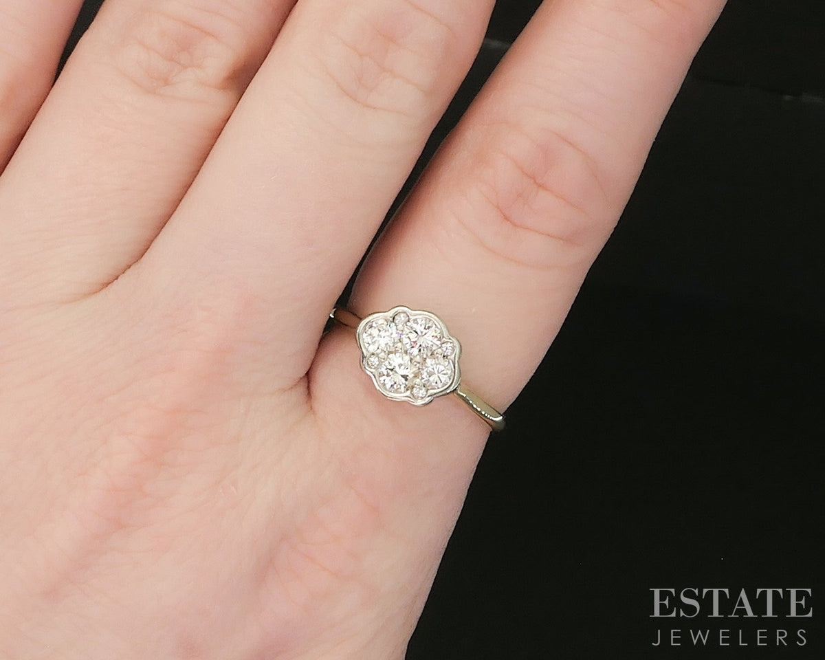 14k Yellow & White Gold Natural .30ctw Diamond Cluster Ring 3.2g p16623