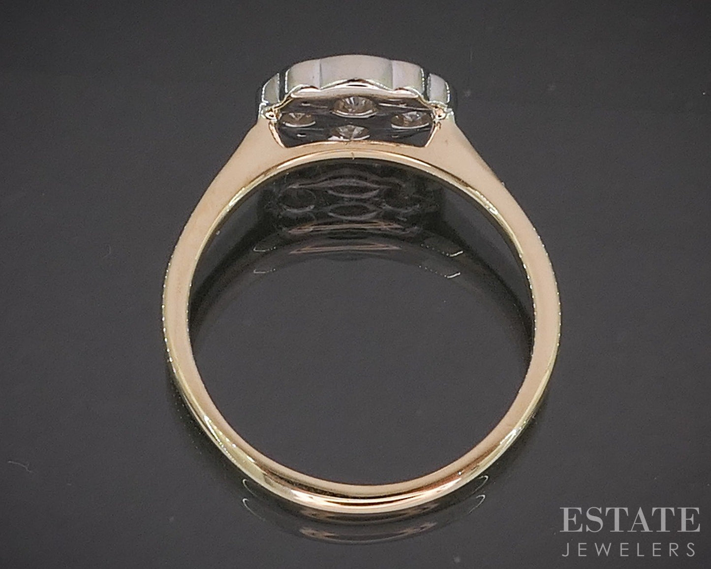 14k Yellow & White Gold Natural .30ctw Diamond Cluster Ring 3.2g p16623