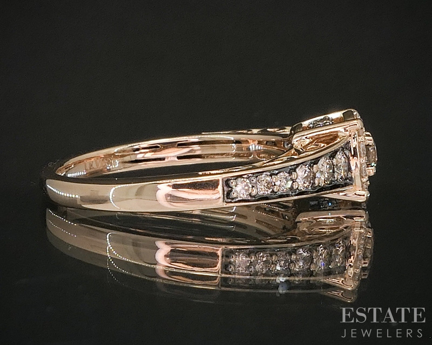 14k Strawberry Gold LeVian Natural .47ctw Diamond Engagement Ring 3.1g p16490