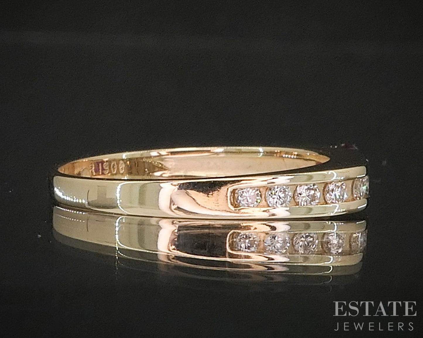 14k Yellow Gold Natural Ruby & Diamond Ladies Band Ring 2.3g p16782