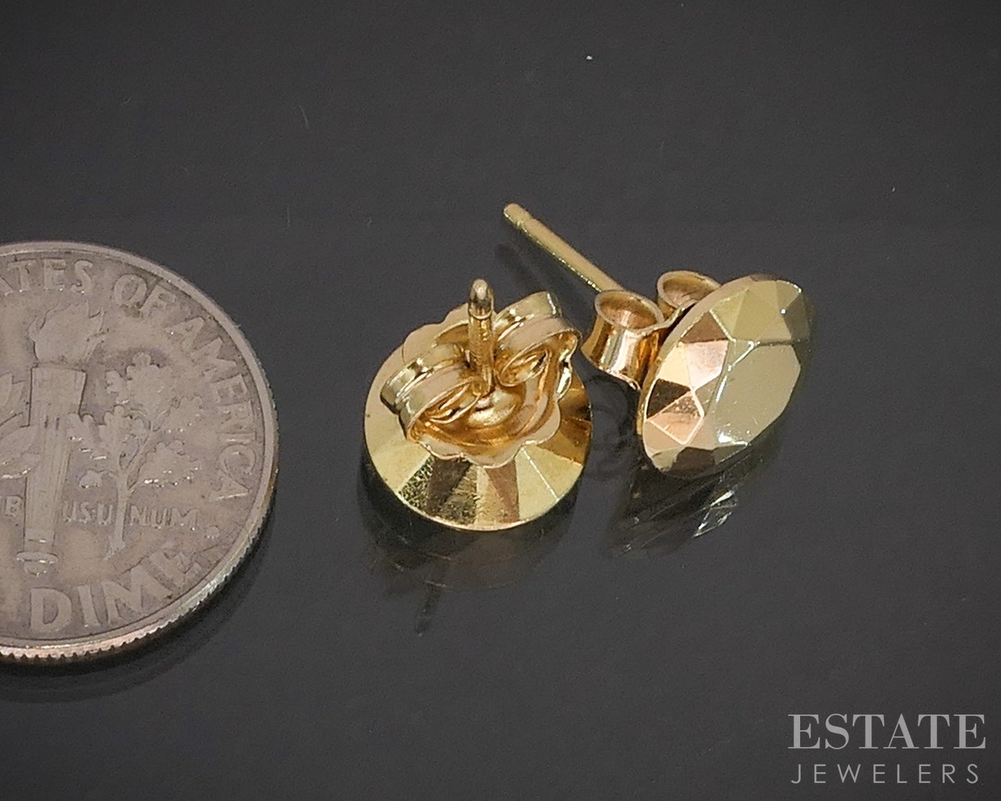 18k Yellow Gold Tiffany & Co. 2 Carat Elsa Peretti Stud Earrings 2.6g p16956
