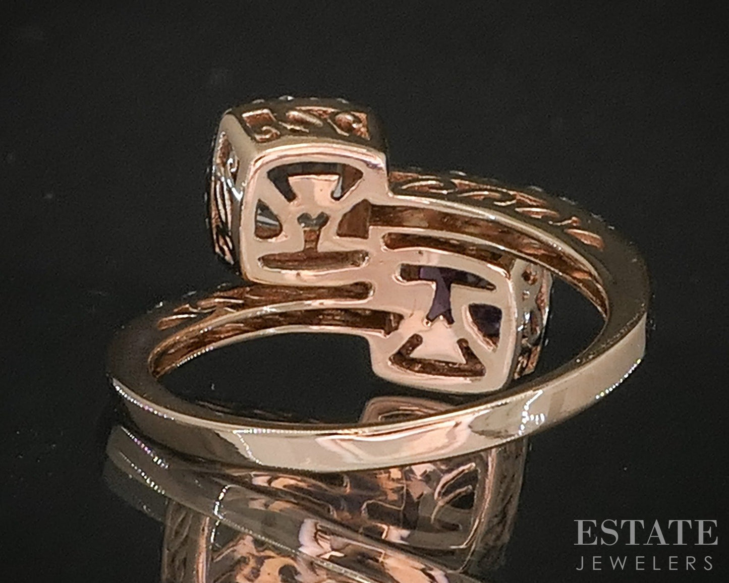 14k Strawberry Gold LeVian Natural Garnet Morganite & Diamond Ring 3.7g p16938