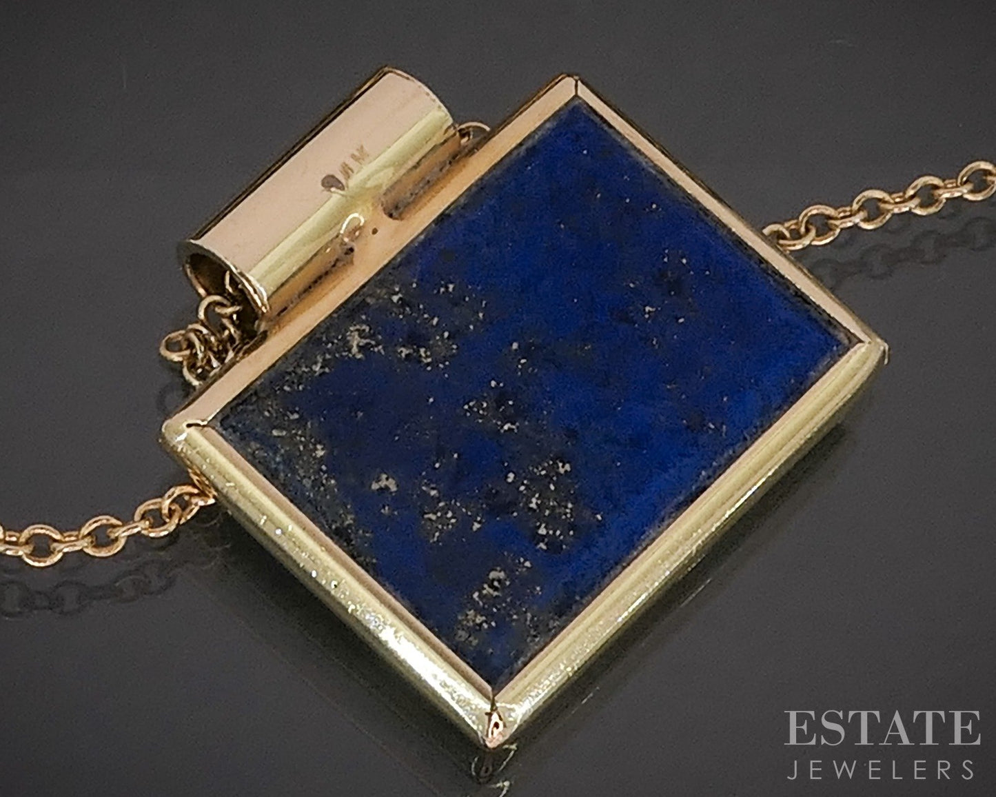 14k Yellow Gold Natural Lapis Lazuli Ladies Necklace 3.8g 17"L p17015