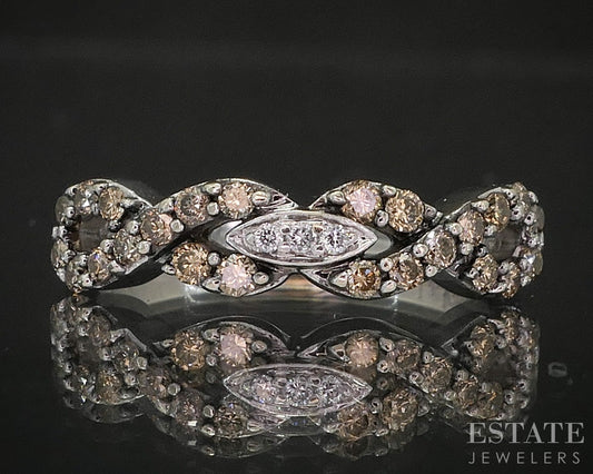 14k Vanilla Gold LeVian Natural .26ctw Multi Colored Diamond Band Ring p15079