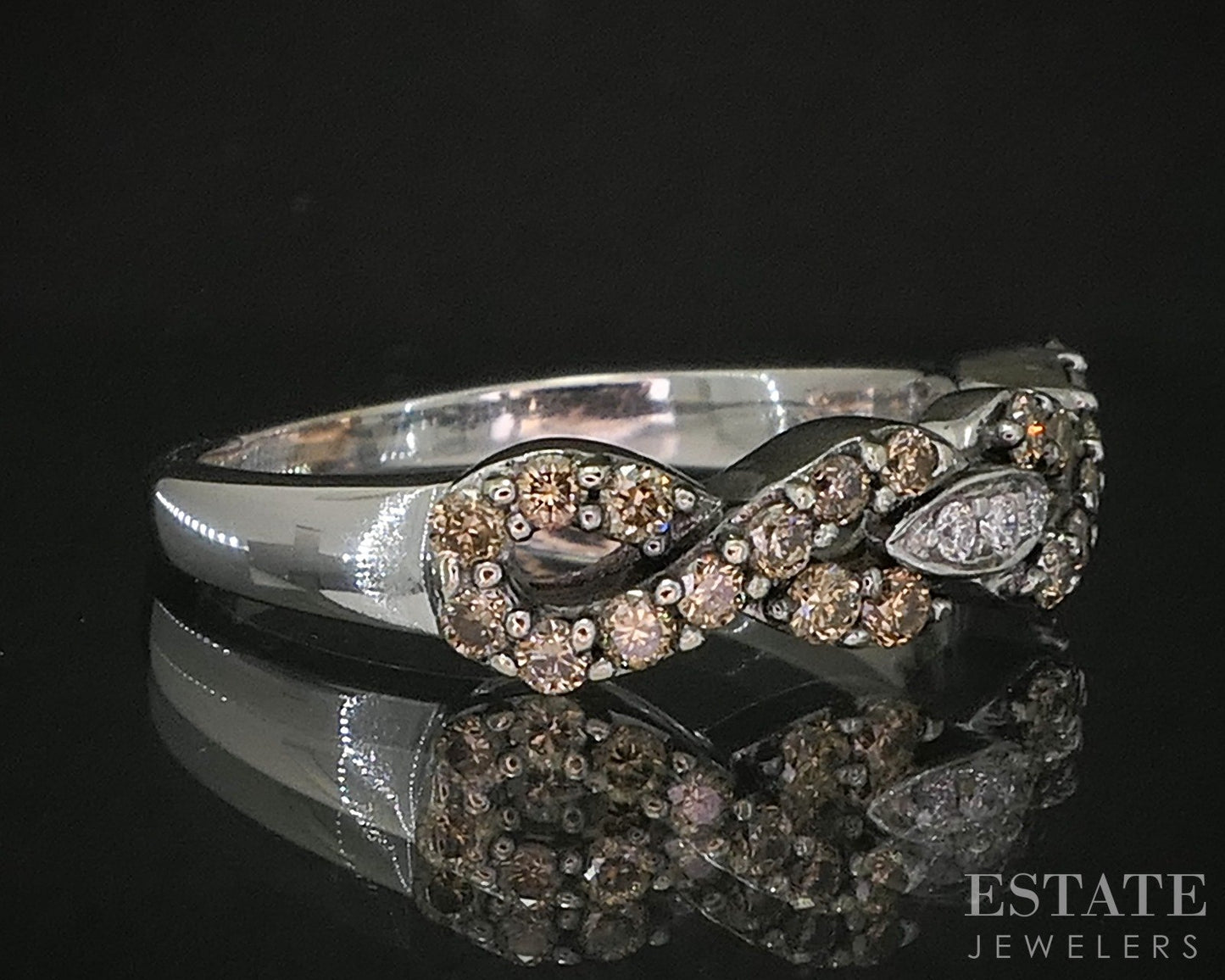 14k Vanilla Gold LeVian Natural .26ctw Multi Colored Diamond Band Ring p15079