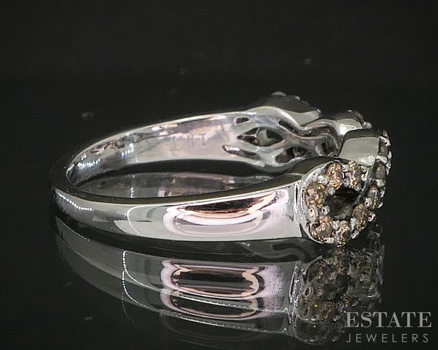 14k Vanilla Gold LeVian Natural .26ctw Multi Colored Diamond Band Ring p15079