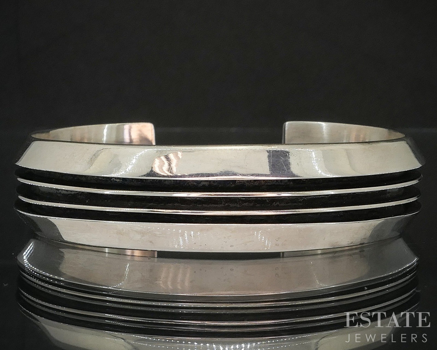 Vintage Sterling Navajo Tom Hawk 3 Row Rail Cuff Bracelet 49g p20292