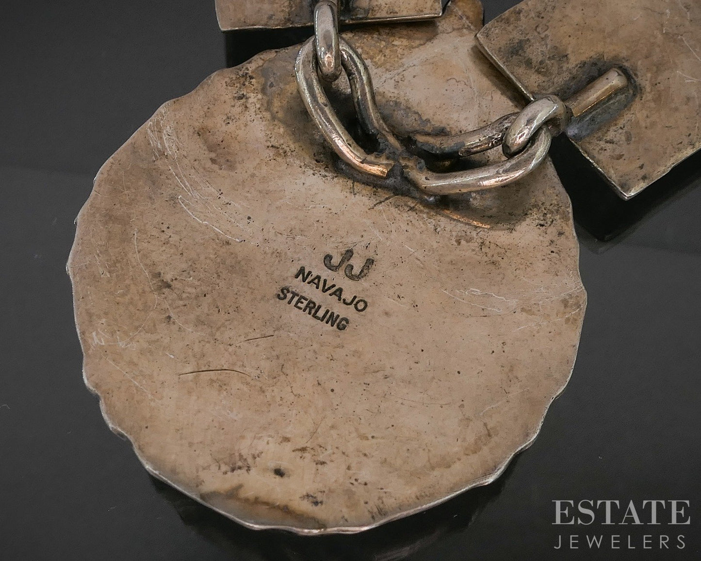 Sterling Natural Turquoise Navajo John Chavez Bib Necklace 65g 18"L p18743