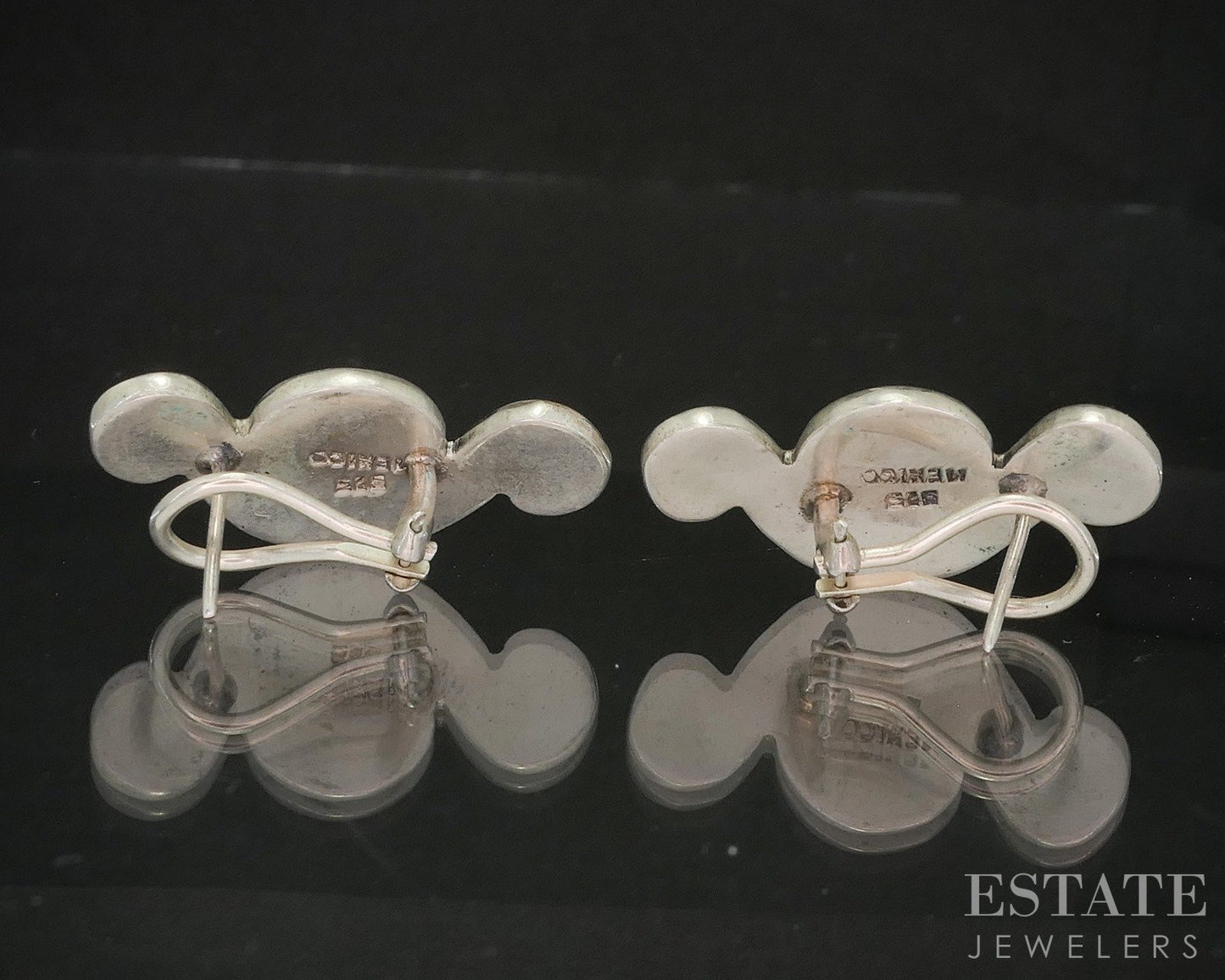 Vintage Sterling Mexico Tribal Link Collar Necklace & Earrings Set 389g p19726