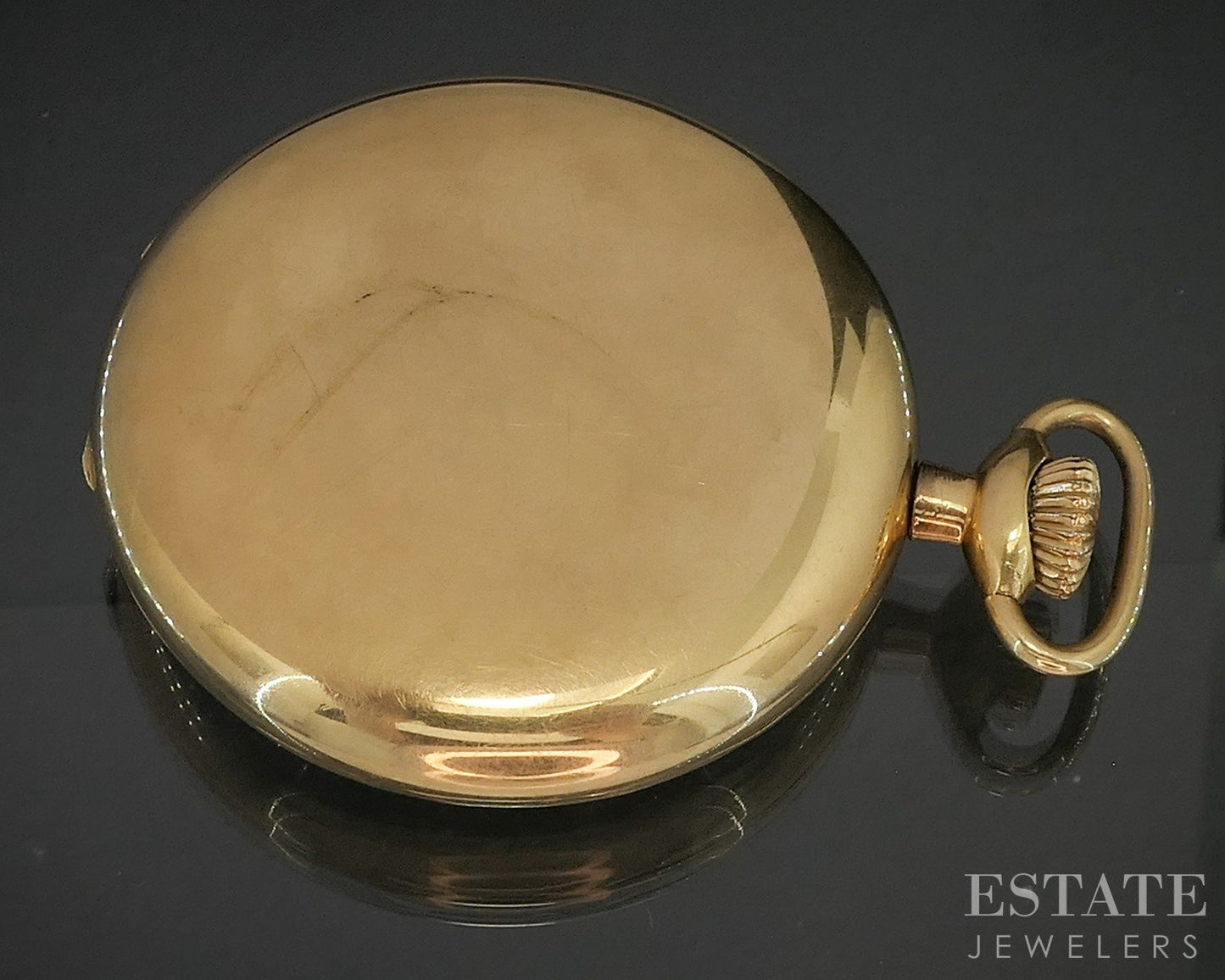 Antique Solid 14k Yellow Gold Hampden 17j Minute Man Pocket Watch p16919