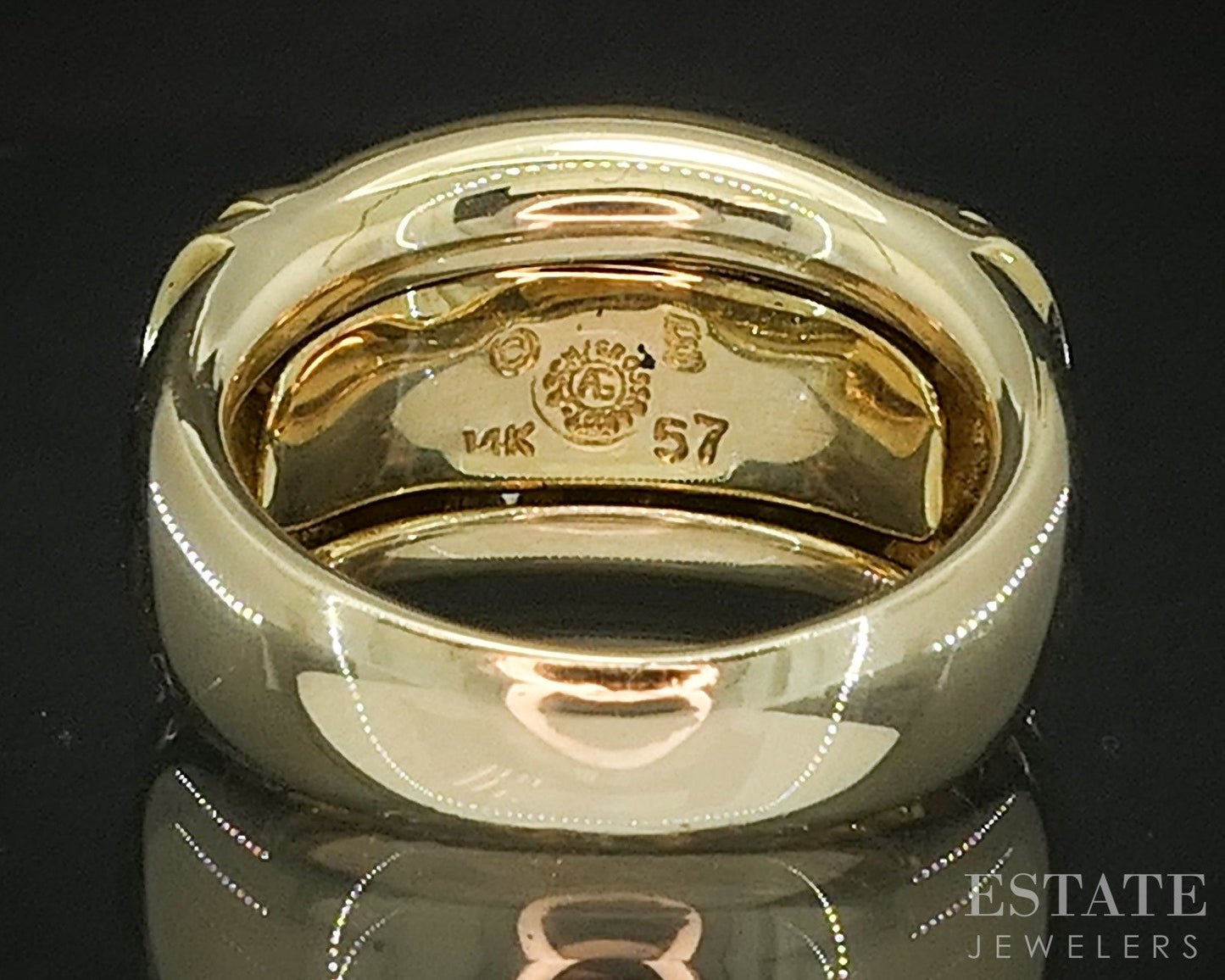 14k Yellow Gold Asch Grossbardt Natural Multi Gem & Diamond Band Ring 8g p17085