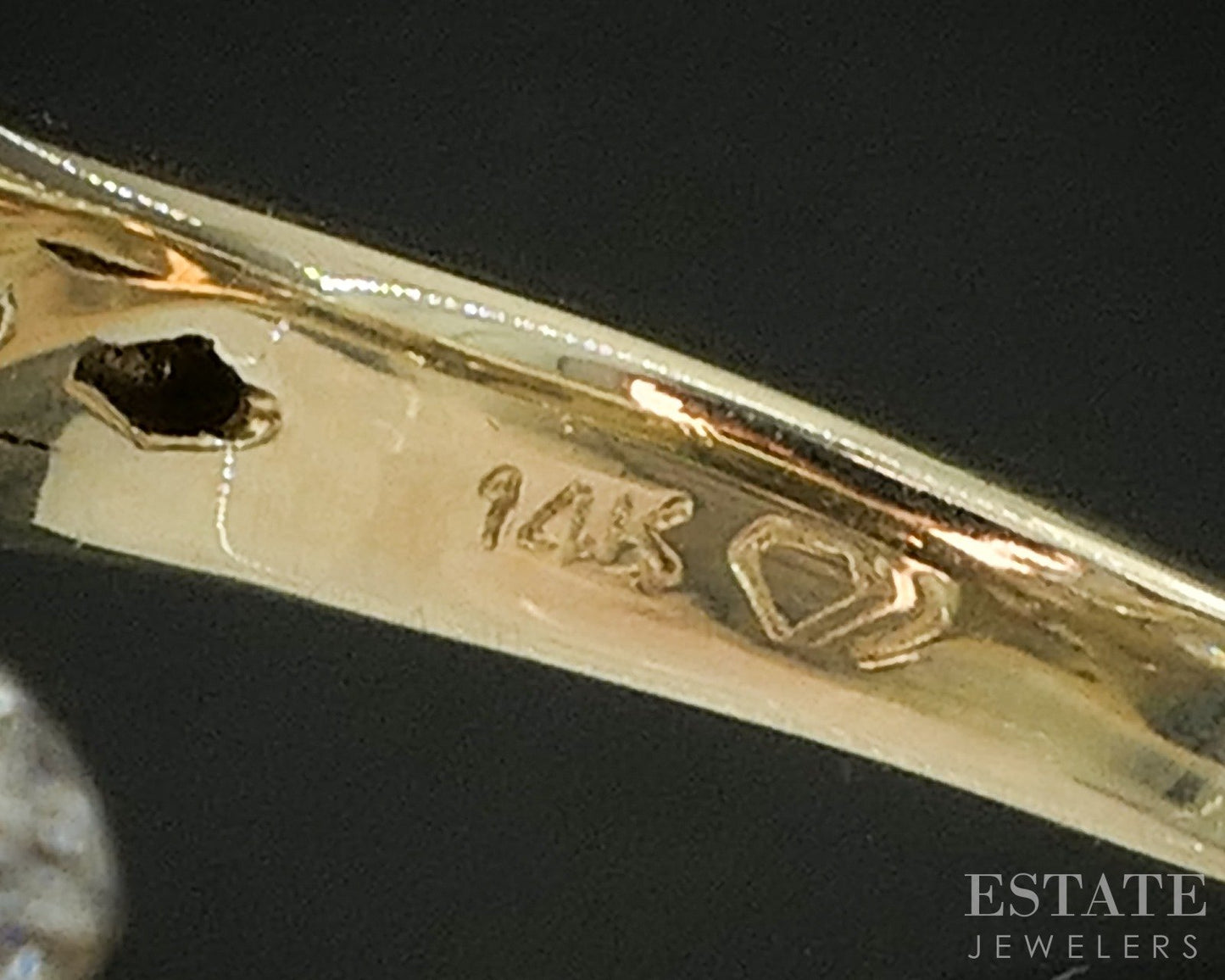 14k Yellow Gold Natural 1.55ctw Diamond Three Stone Engagement Ring 8.5g p17474