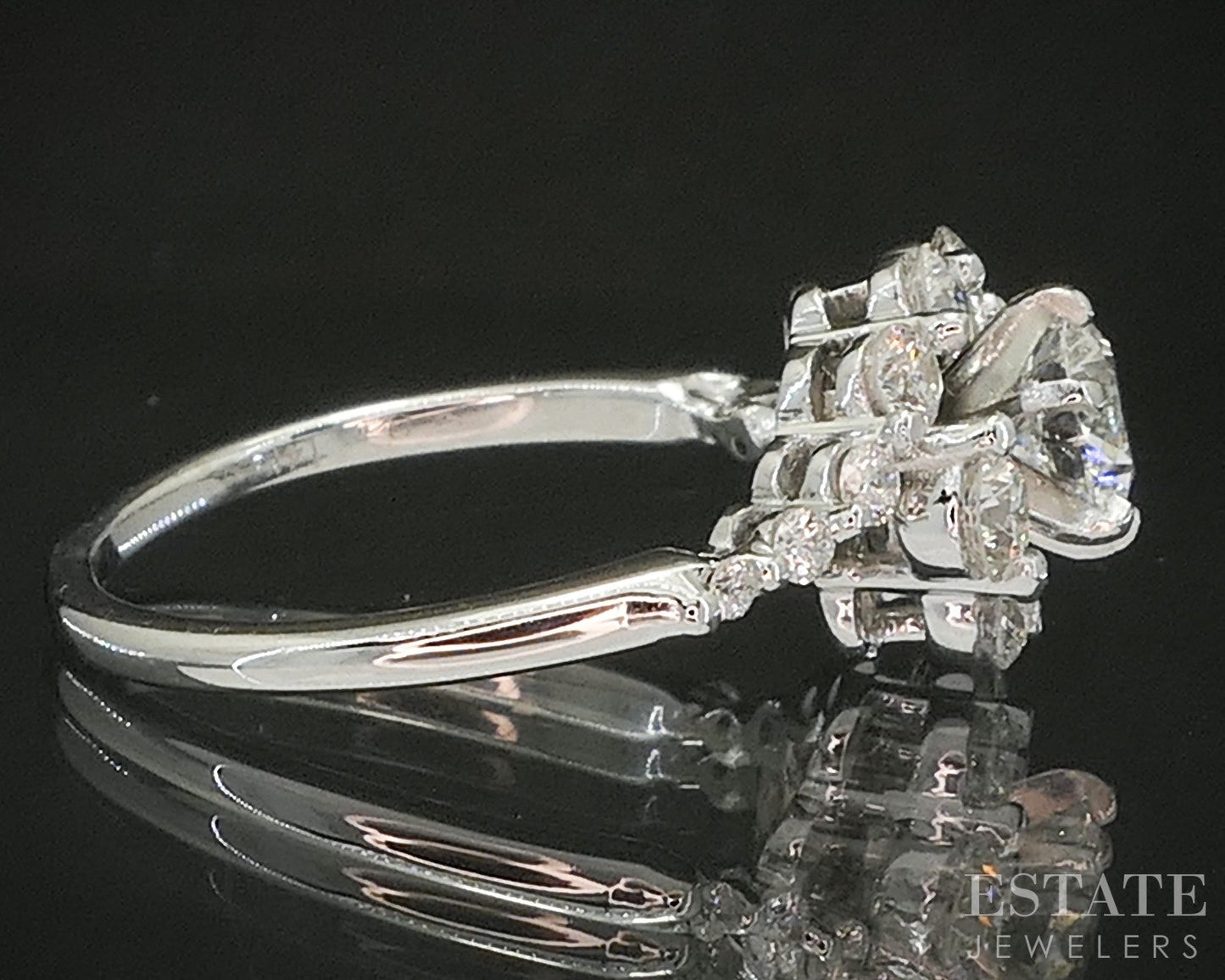 14k White Gold AGS Ideal Natural .81ctw Diamond Engagement Ring 2.8g p17290