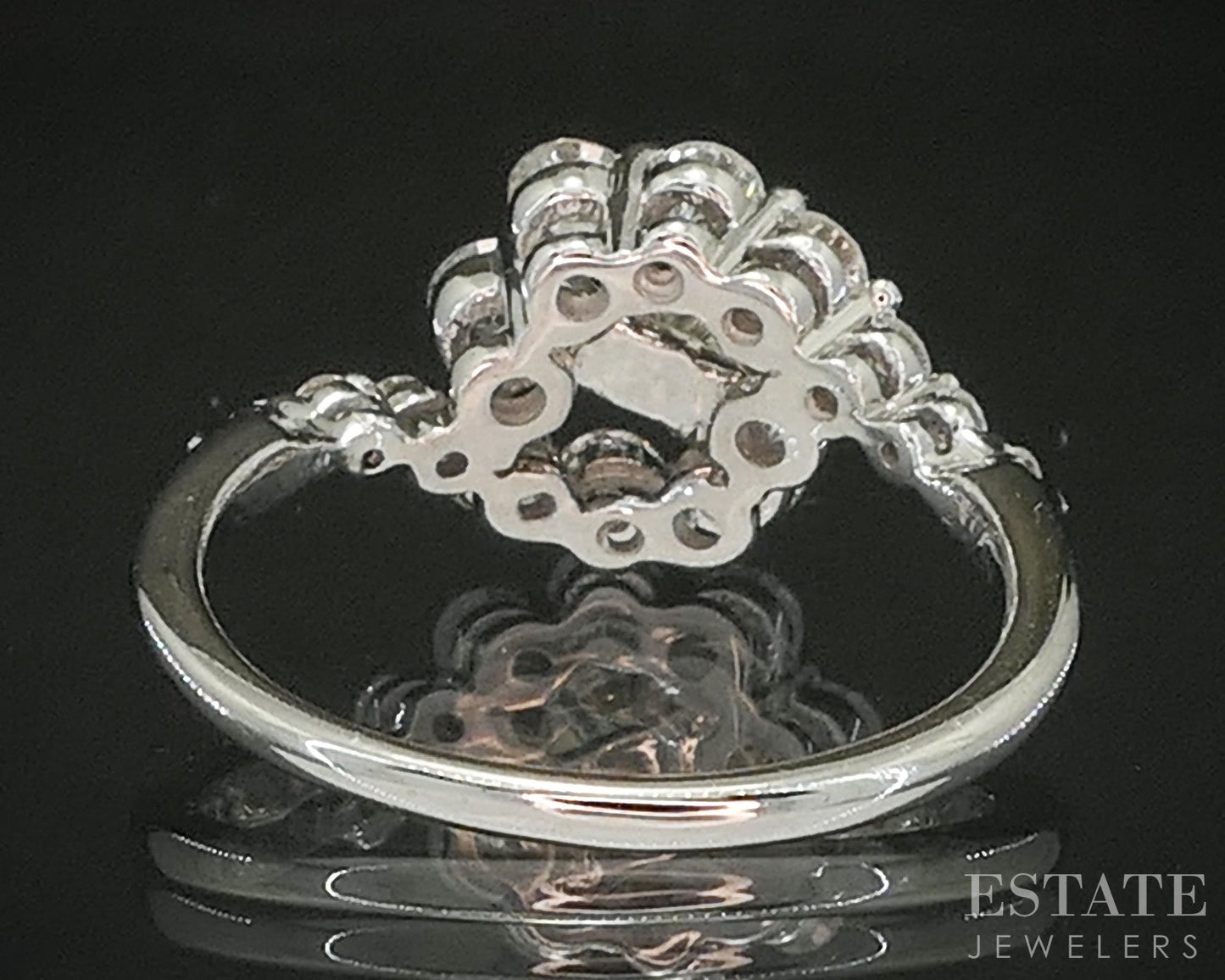 14k White Gold AGS Ideal Natural .81ctw Diamond Engagement Ring 2.8g p17290